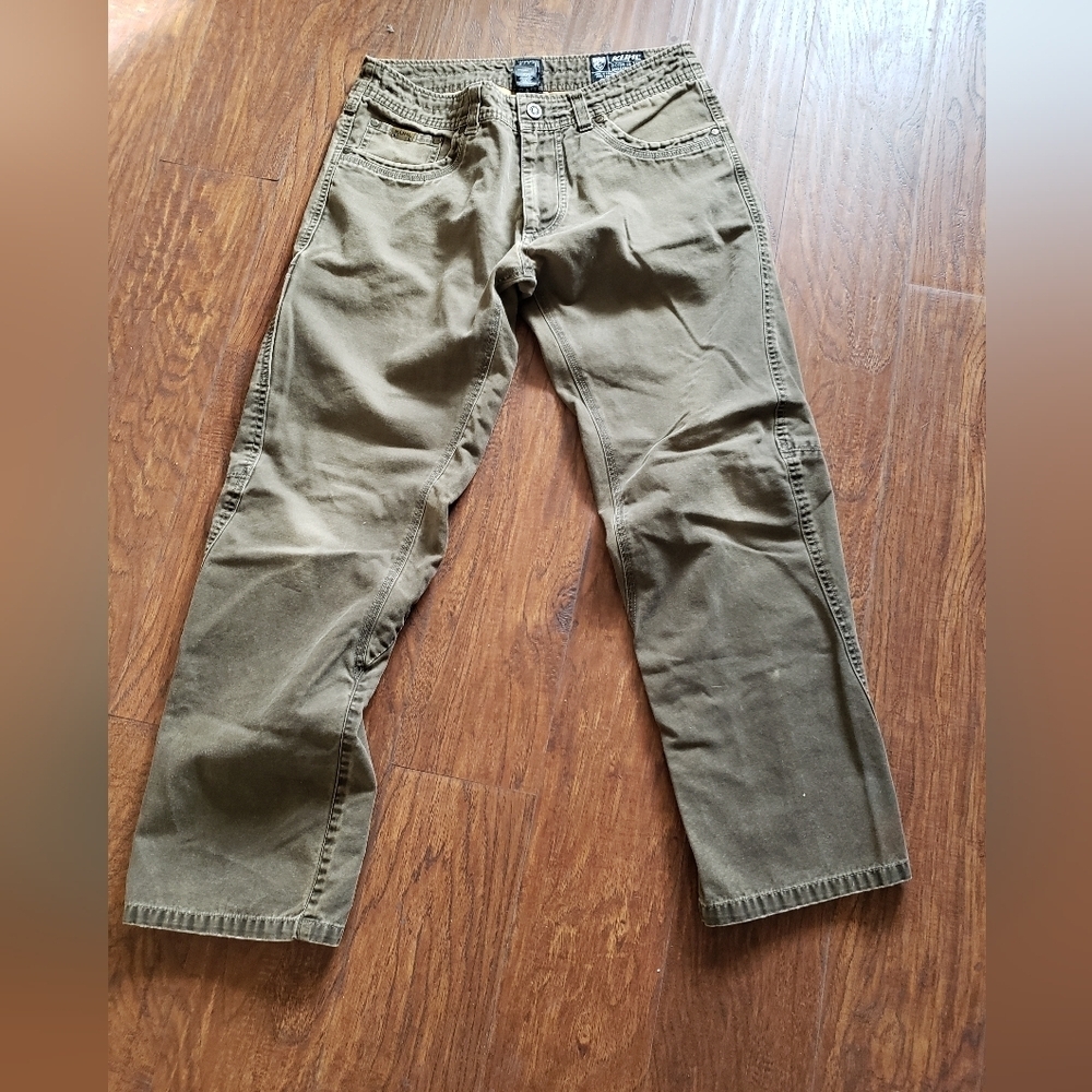 Kuhl Out Kast Jean Pants size 16S Brown Stretch Canvas Patina Dye Hiking